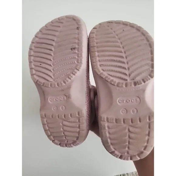 Crocs Classic Clog Kids Size C8 Pink‎ Sparkle Casual Outdoor Shoes - Picture 6 of 6